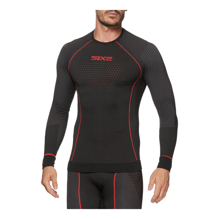 SIXS Funktionsshirt langarm Blazefit TS2W Unisex schwarz-rot