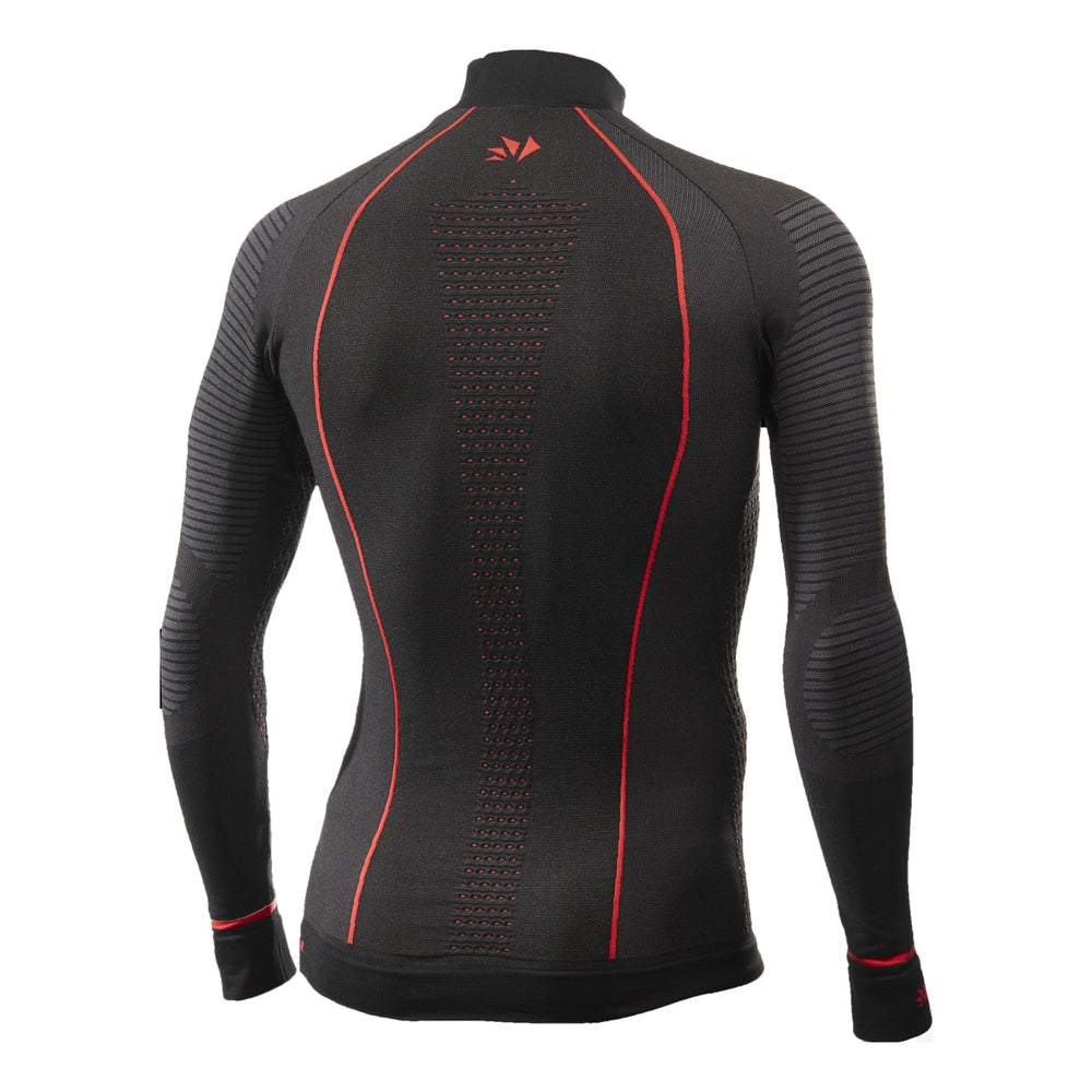 SIXS Funktionsshirt langarm mit Zip Kragen Blazefit TS13W Unisex schwarz-rot