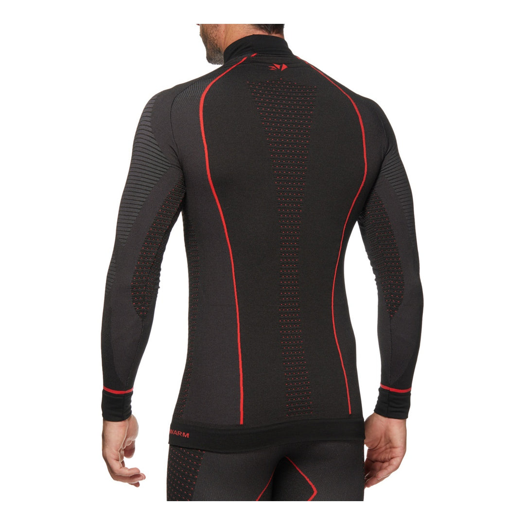 SIXS Funktionsshirt langarm mit Zip Kragen Blazefit TS13W Unisex schwarz-rot