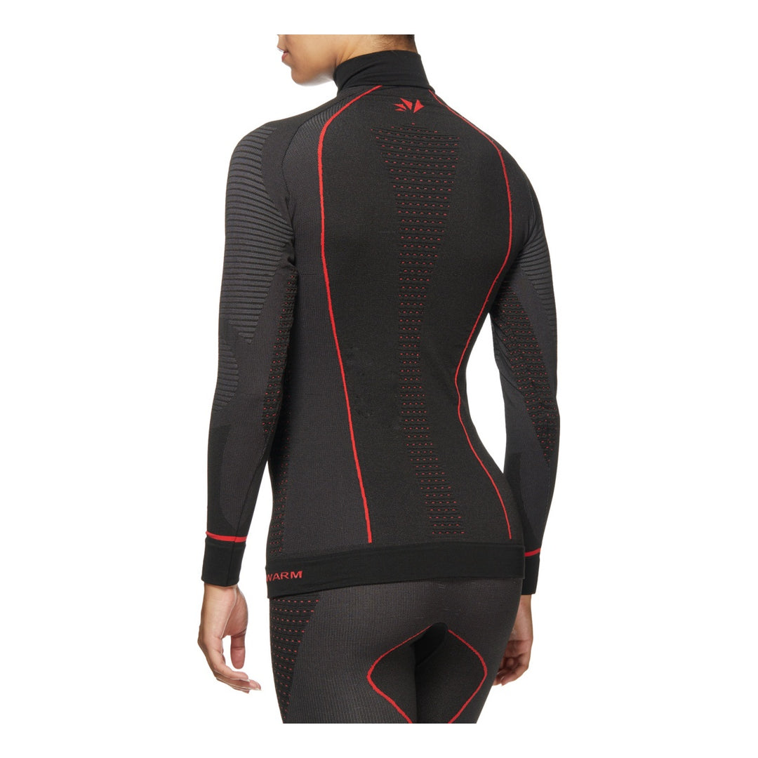 SIXS Funktionsshirt langarm mit Zip Kragen Blazefit TS13W Unisex schwarz-rot