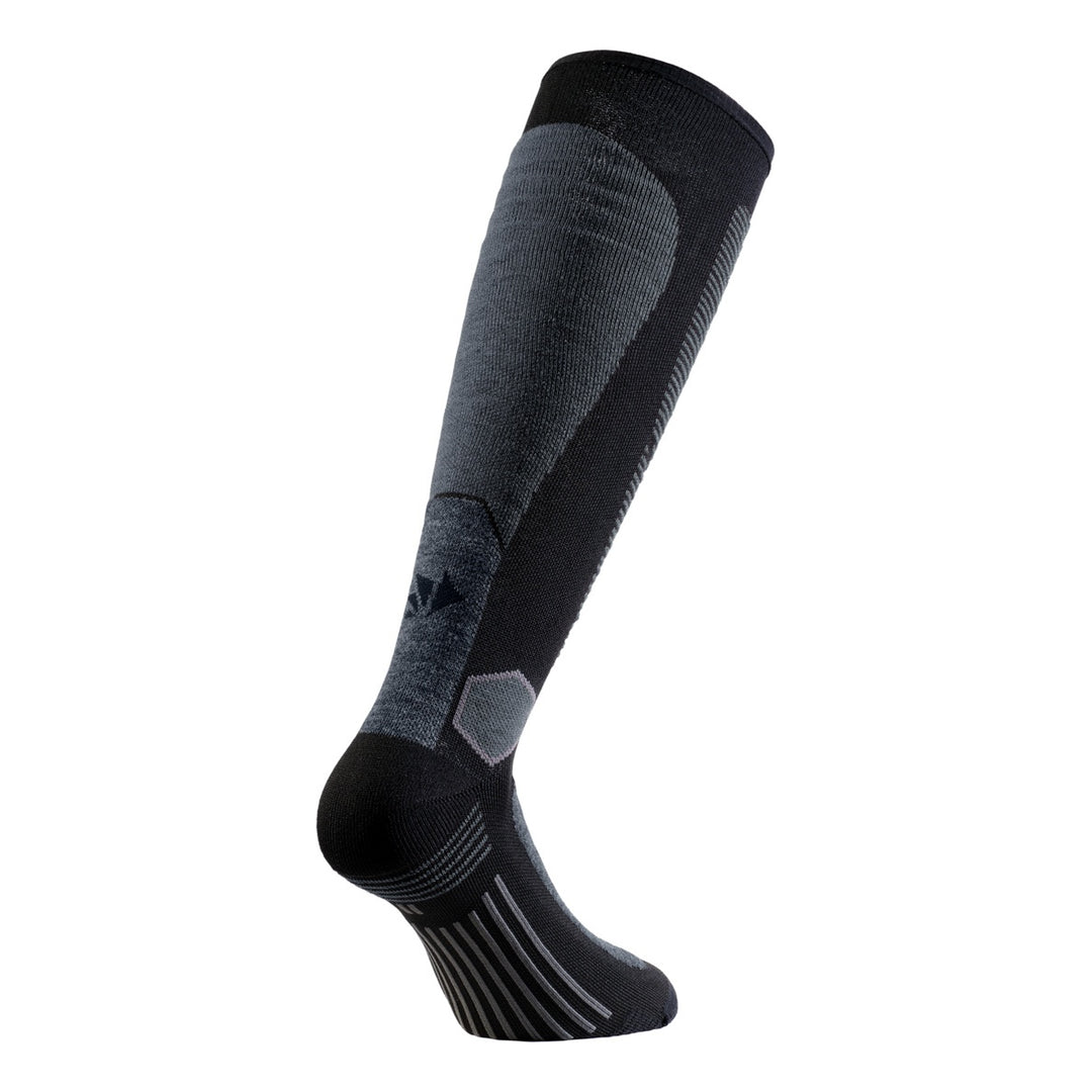 SIXS Kniesocken MOT MERINO V3 Unisex schwarz-grau
