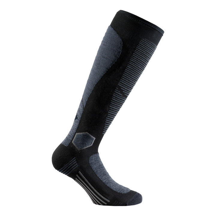 SIXS Kniesocken MOT MERINO V3 Unisex schwarz-grau