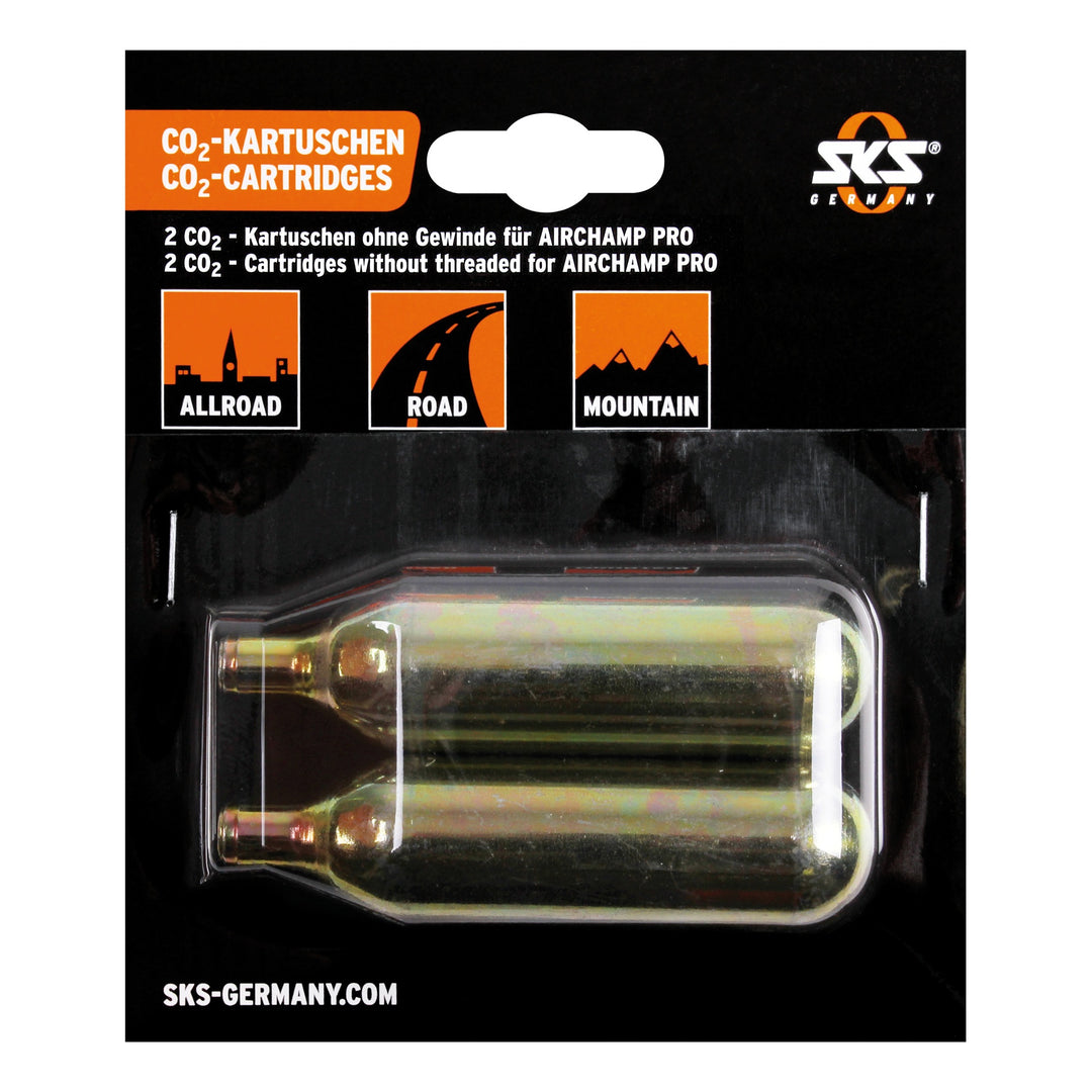 SKS CO2-Patronen 2 x 16 g ohne Gewinde 