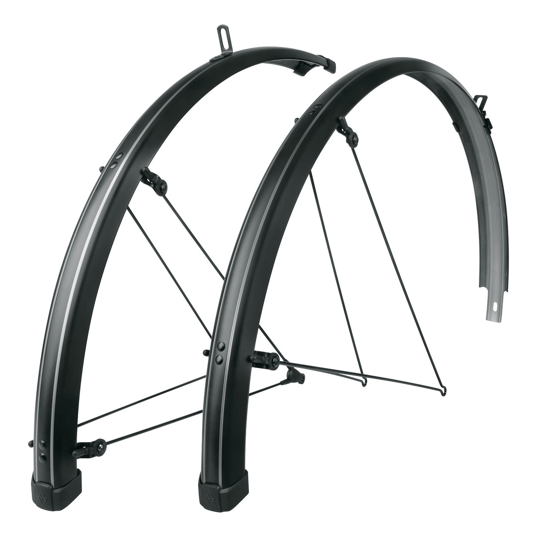SKS Schutzblechgarnitur Bluemels Stripes Kunststoff 28" 45 mm schwarz matt