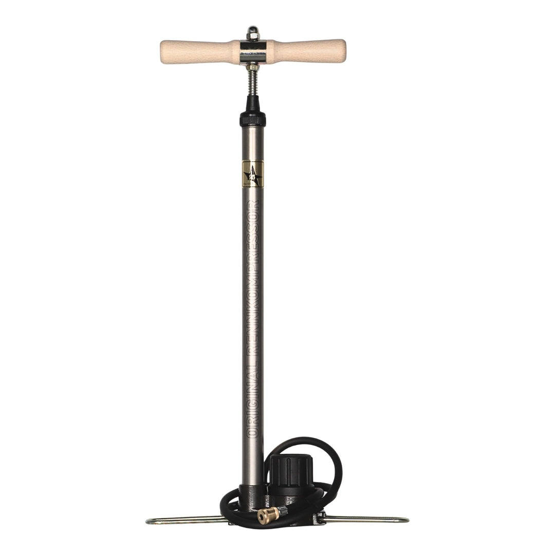 SKS Standpumpe Rennkompressor60 LTD mit Messingstecknippel Silber