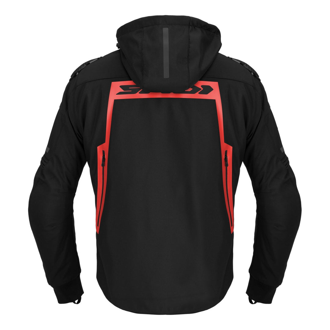 SPIDI Jacke Hoodie Warrior H2OUT schwarz-rot