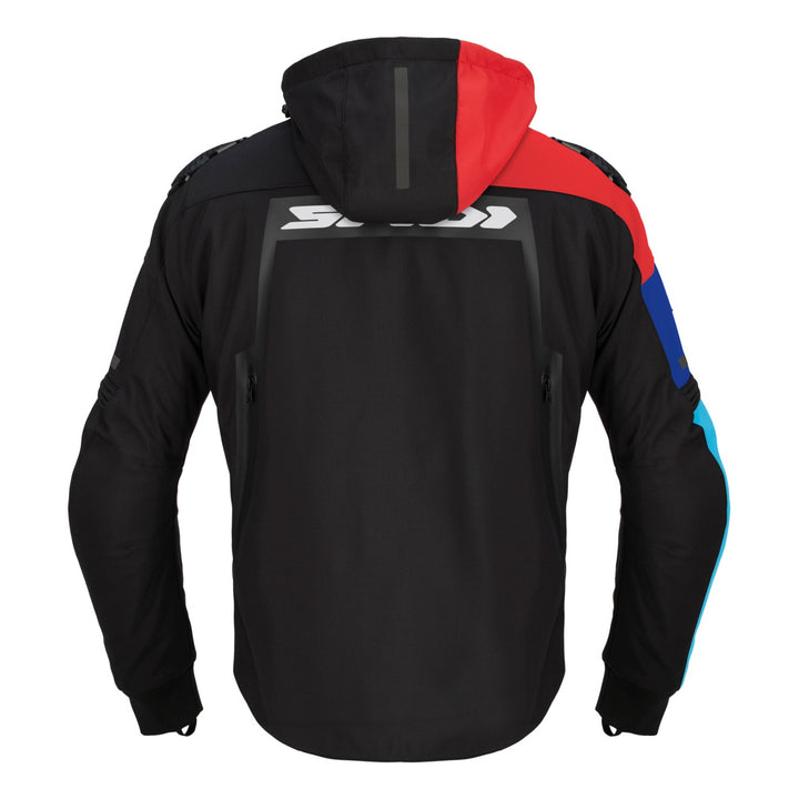 SPIDI Jacke Hoodie Warrior H2OUT schwarz-rot-blau