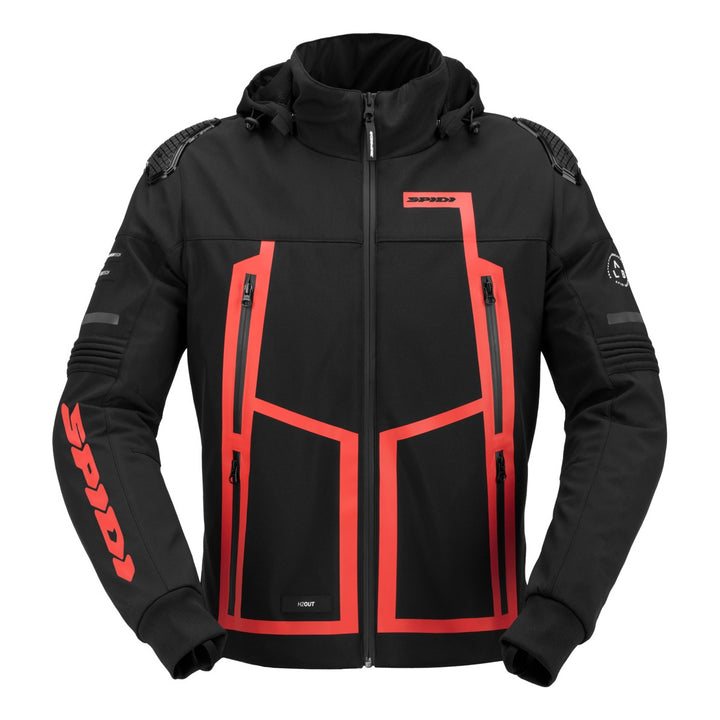 SPIDI Jacke Hoodie Warrior H2OUT schwarz-rot