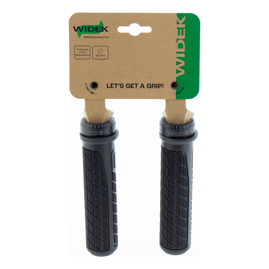 Widek Lenkergriffe The Flow mit Alu Lockring 135mm schwarz auf Karte schwarz