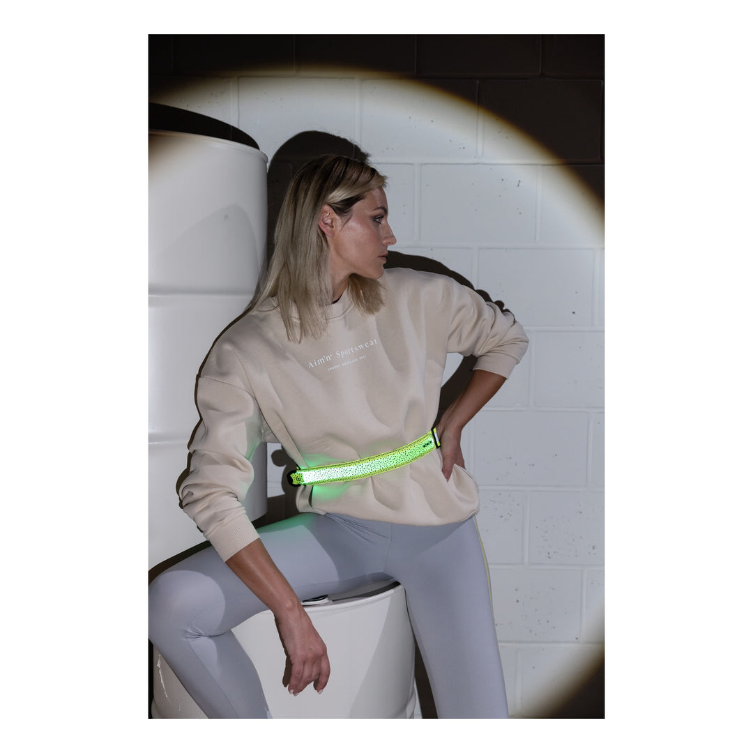 WOWOW Laufgurt Stardust Belt gelb reflektierend mit LED 