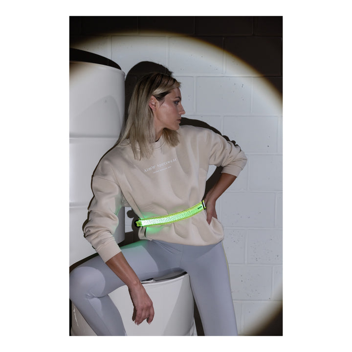 WOWOW Laufgurt Stardust Belt gelb reflektierend mit LED 