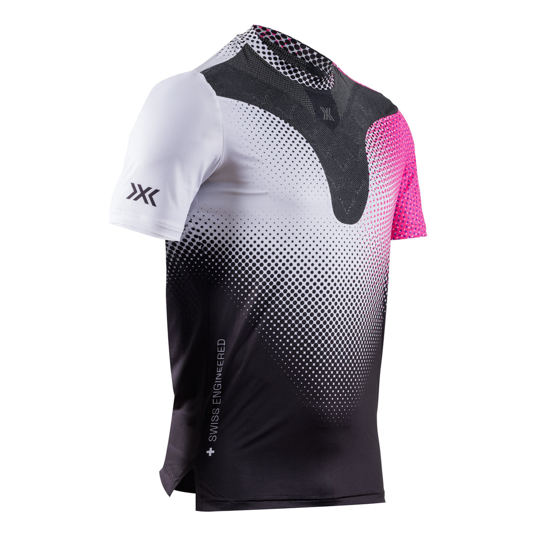 X-BIONIC Men CoreFusion Run Shirt SH SL dot fade/weiss/neo pink