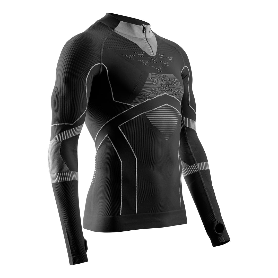 X-BIONIC Men Energy Accumulator Light Shirt LS 1/2 ZIP X schwarz/hell grau