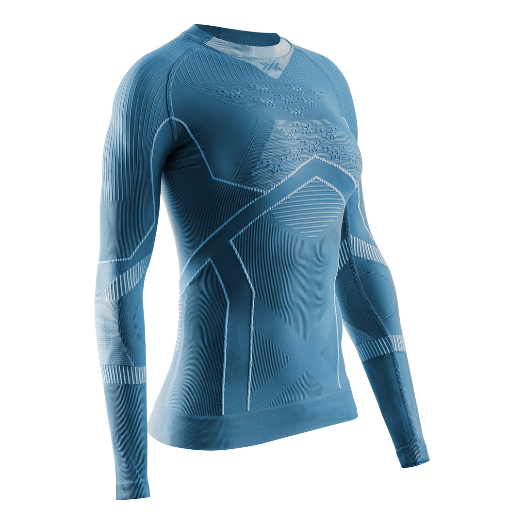 X-BIONIC Women Energy Accumulator Light Shirt LS mineral blau/arctic weiss