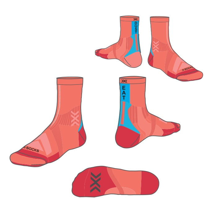 X-SOCKS Bike Perform Crew sunset/twyce blue