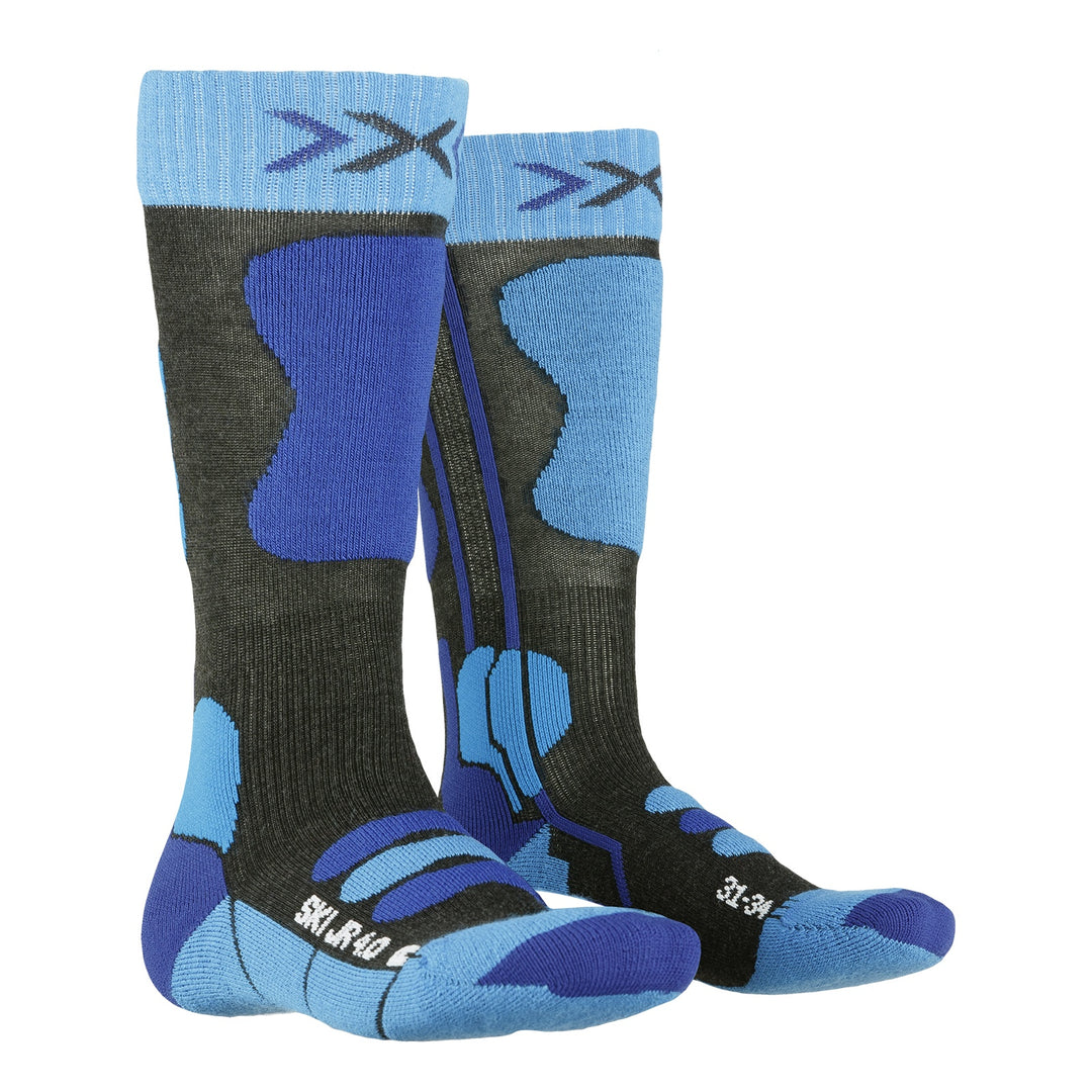 X-SOCKS JR Ski 4.0 anthracite melange/electric blue