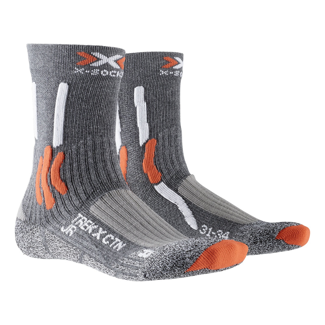 X-SOCKS JR Trek X CTN stone grey melange/x-orange