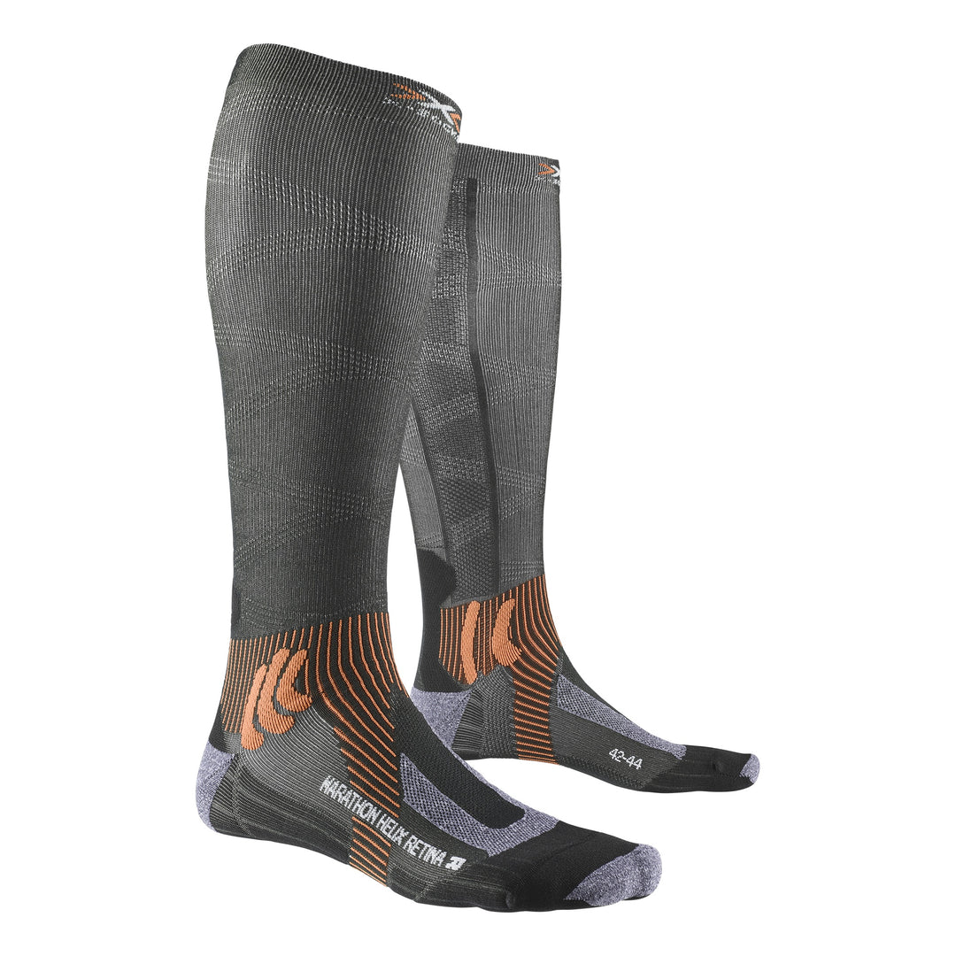 X-SOCKS Men Run Helix Retina stone grey melange/x-orange