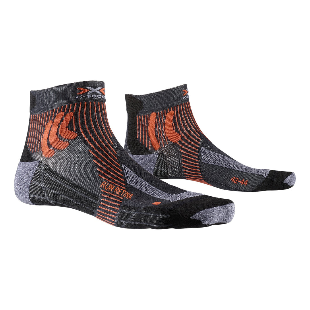 X-SOCKS Men Run Retina stone grey melange/x-orange