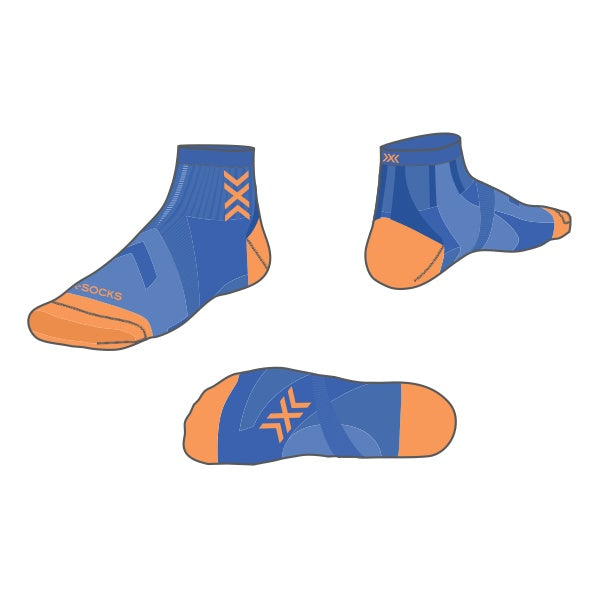 X-SOCKS Run Perform Ankle twyce blue/orange