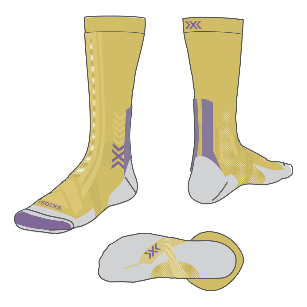X-SOCKS Trek Perform Merino Crew flax gold/amethyst