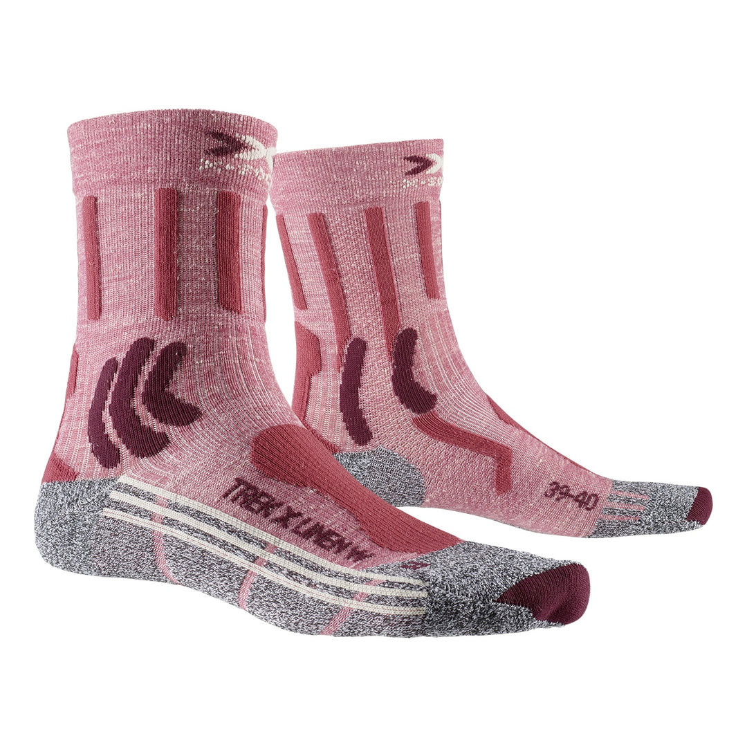 X-SOCKS Women Trek X Linen vintage red melange/grey melange 