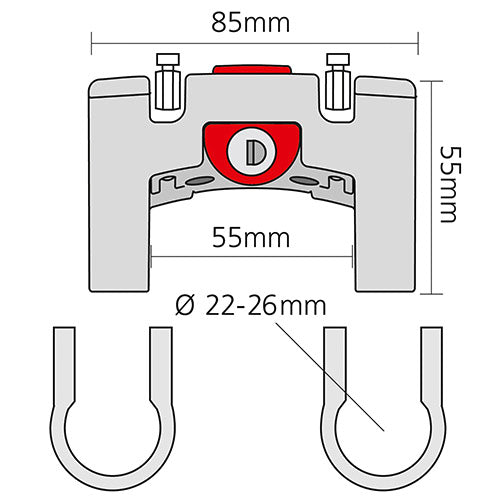 Klickfix - Klick-Fix Halter mit Schloss - Garage/Velos-Motos Allemann