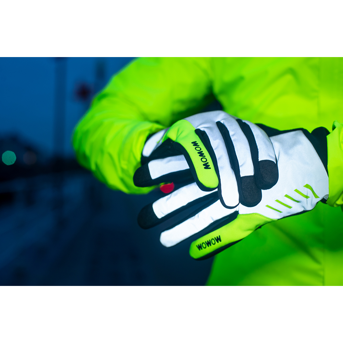 Wowow Handschuhe, NIGHT STROKE, reflektierend Allemann bei Garage/Velos-Motos kaufen vollständig