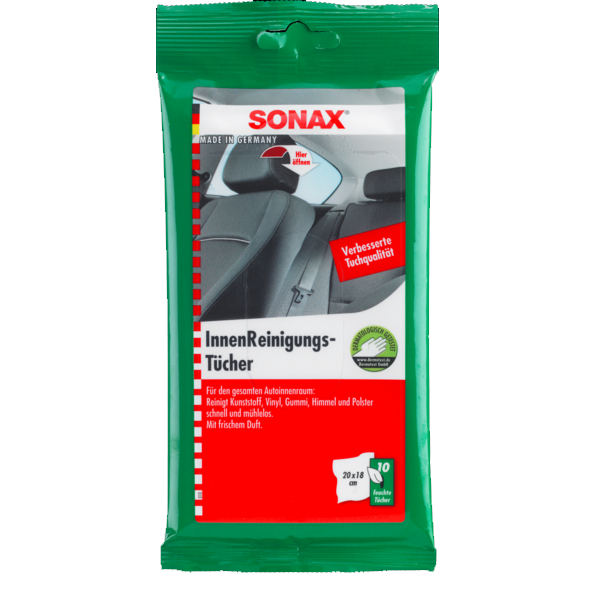 SONAX - Innenreinigungstücher, Flowpack à 10 Tücher - Garage/Velos-Motos Allemann