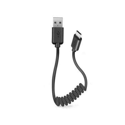 SBS - Spiral-Daten und Ladekabel USB 2.0 auf Micro-USB, Länge 17 bis 50 cm - Garage/Velos-Motos Allemann